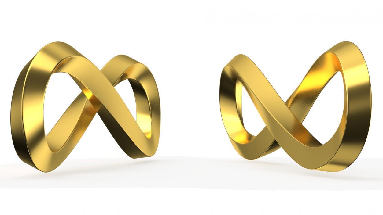 3D Infinity Loop Gold model