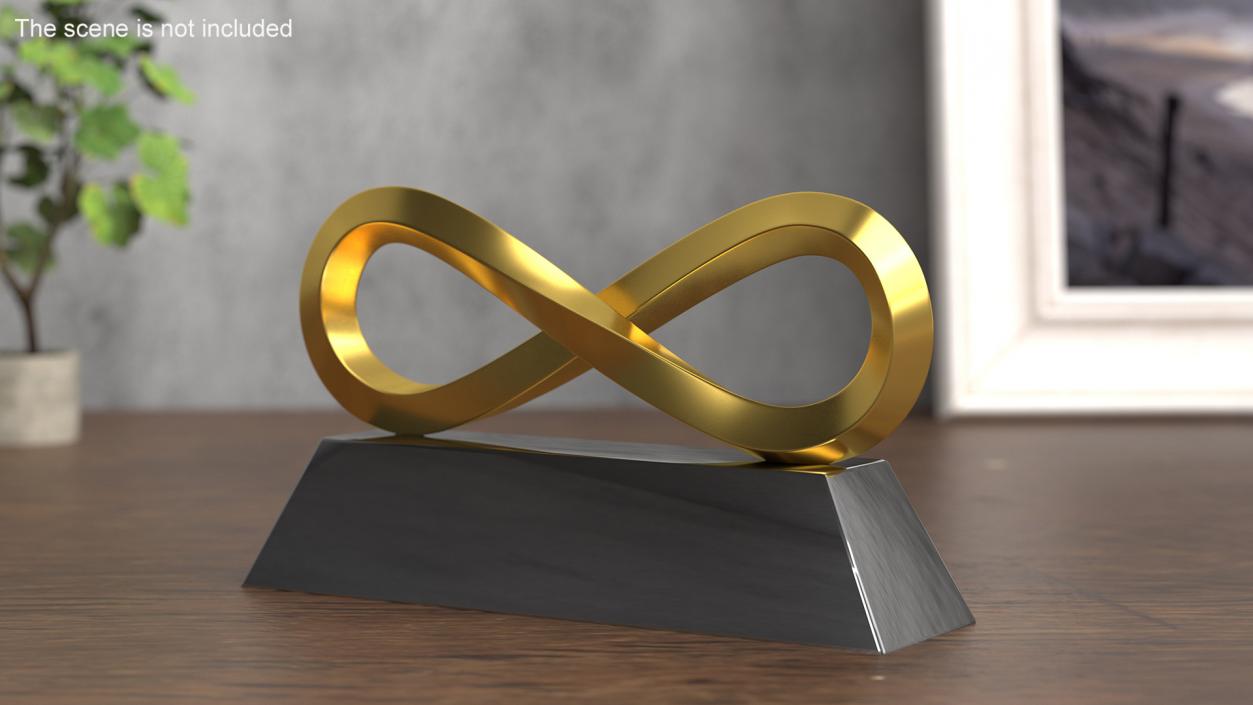 3D Infinity Loop Gold model