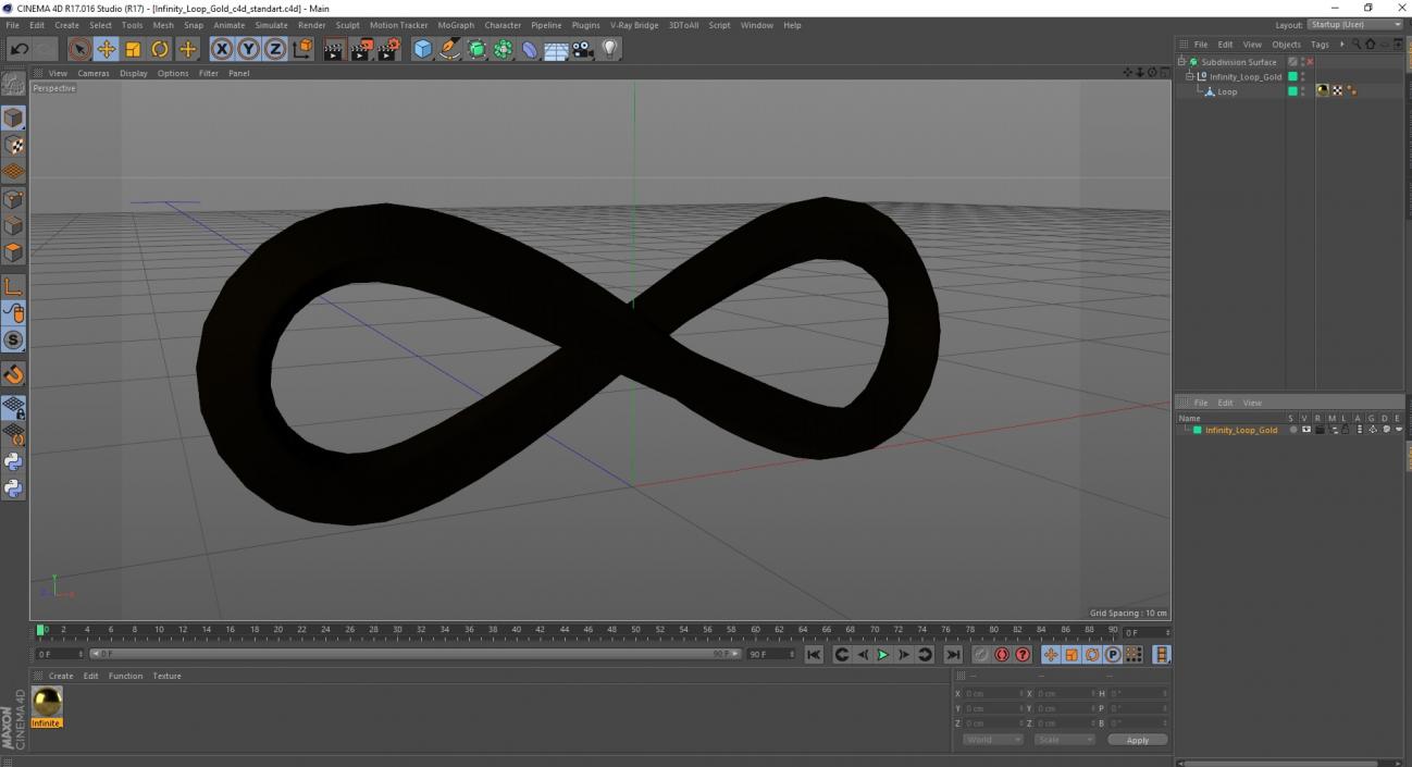 3D Infinity Loop Gold model