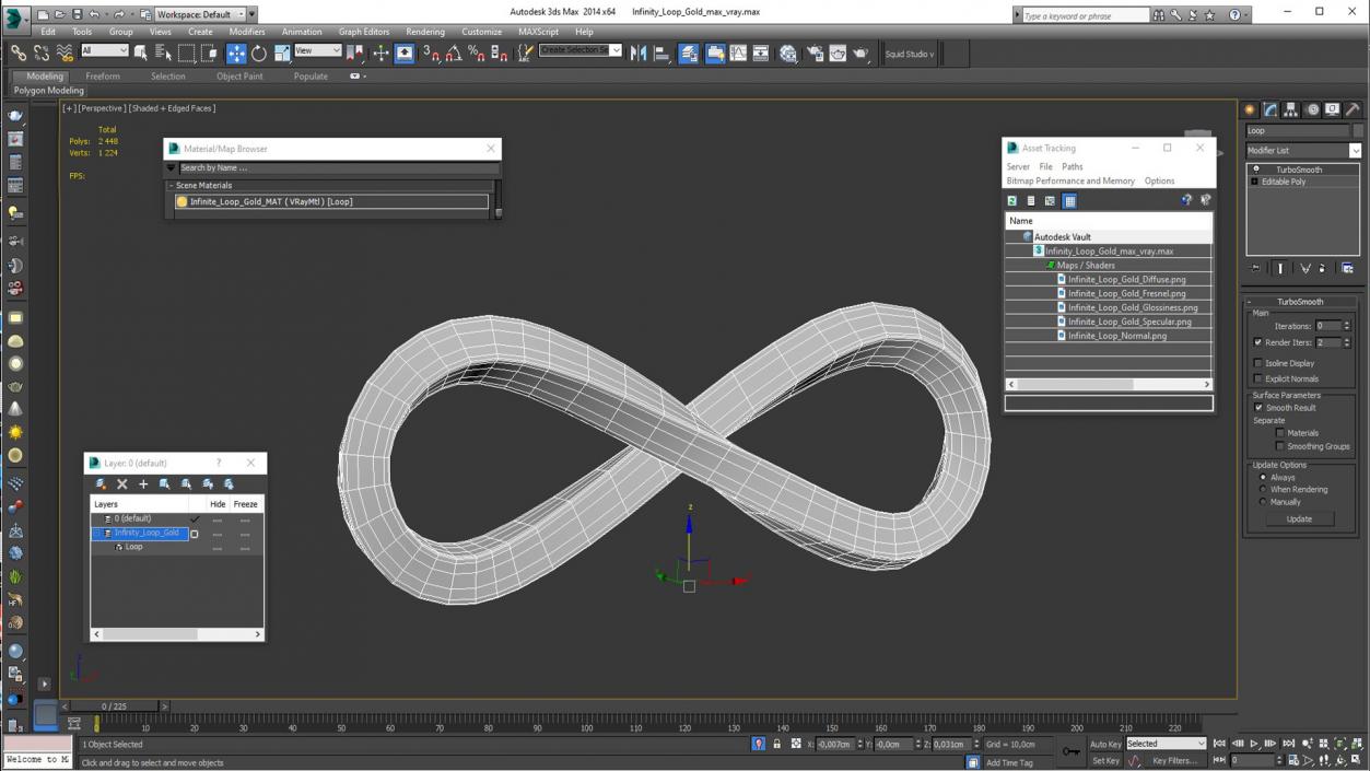 3D Infinity Loop Gold model