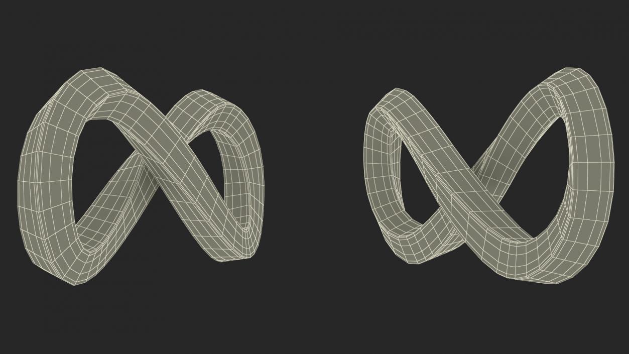 3D Infinity Loop Gold model