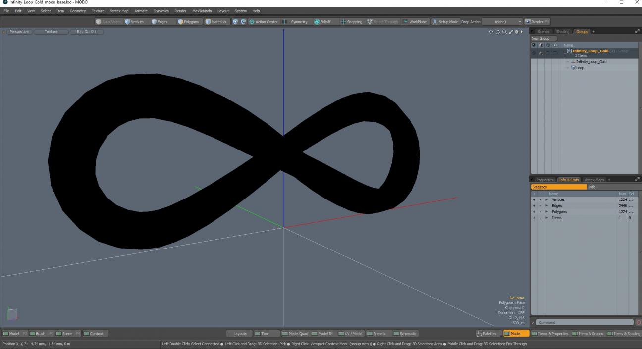 3D Infinity Loop Gold model