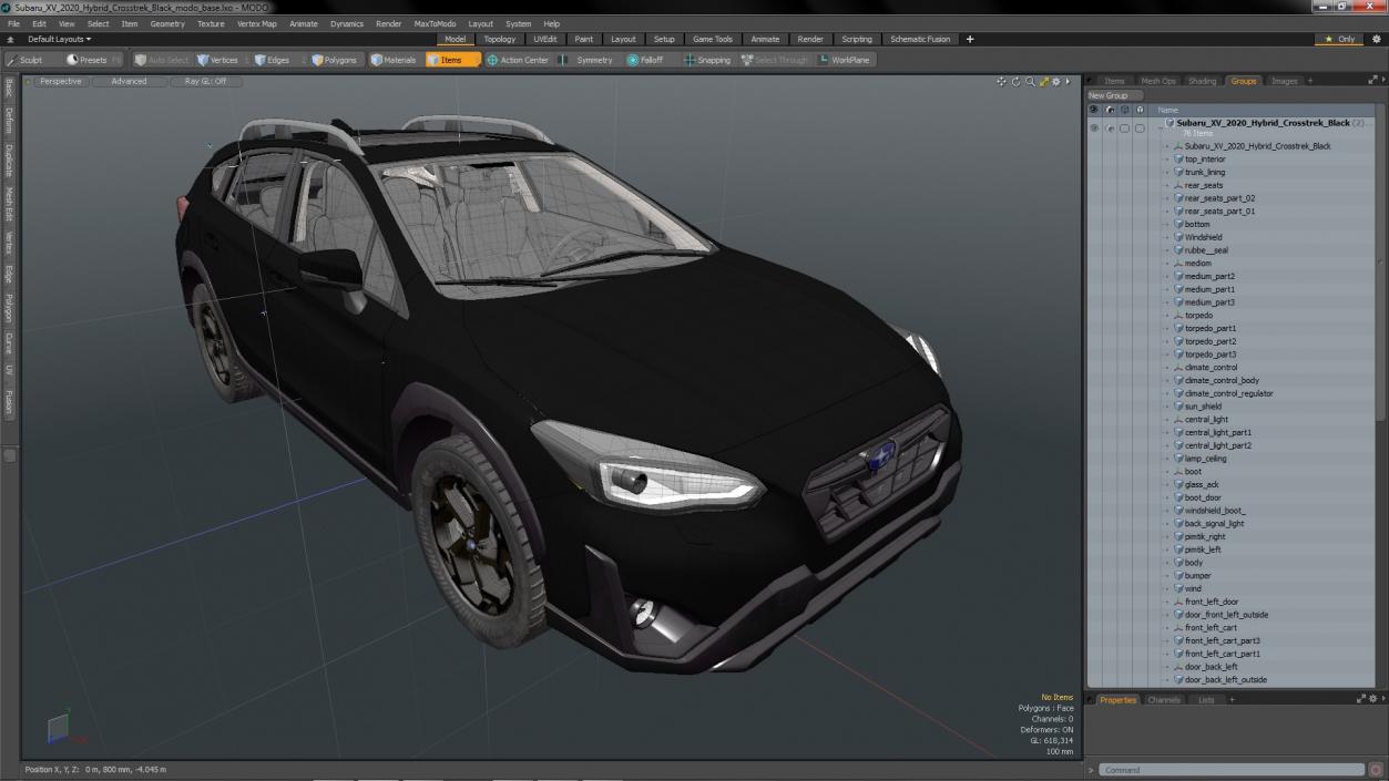 Subaru XV 2020 Hybrid Crosstrek Black 3D