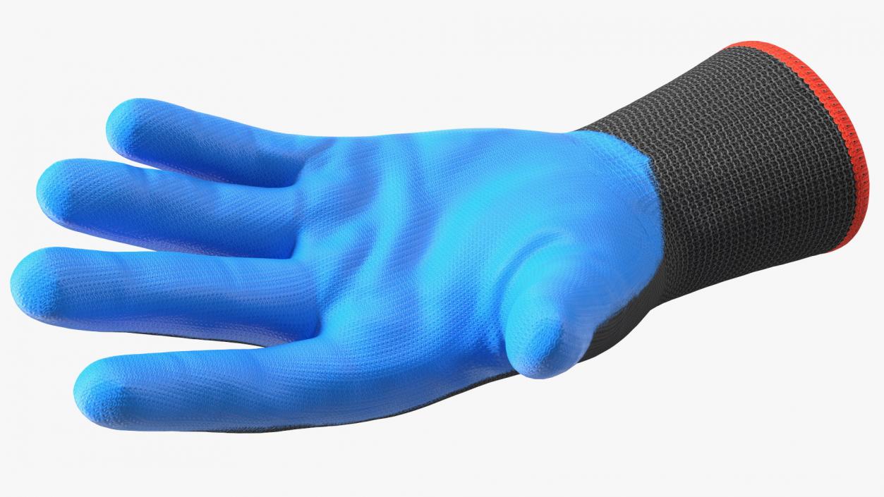 3D model Safety Work Gloves Gray Blue Rigged