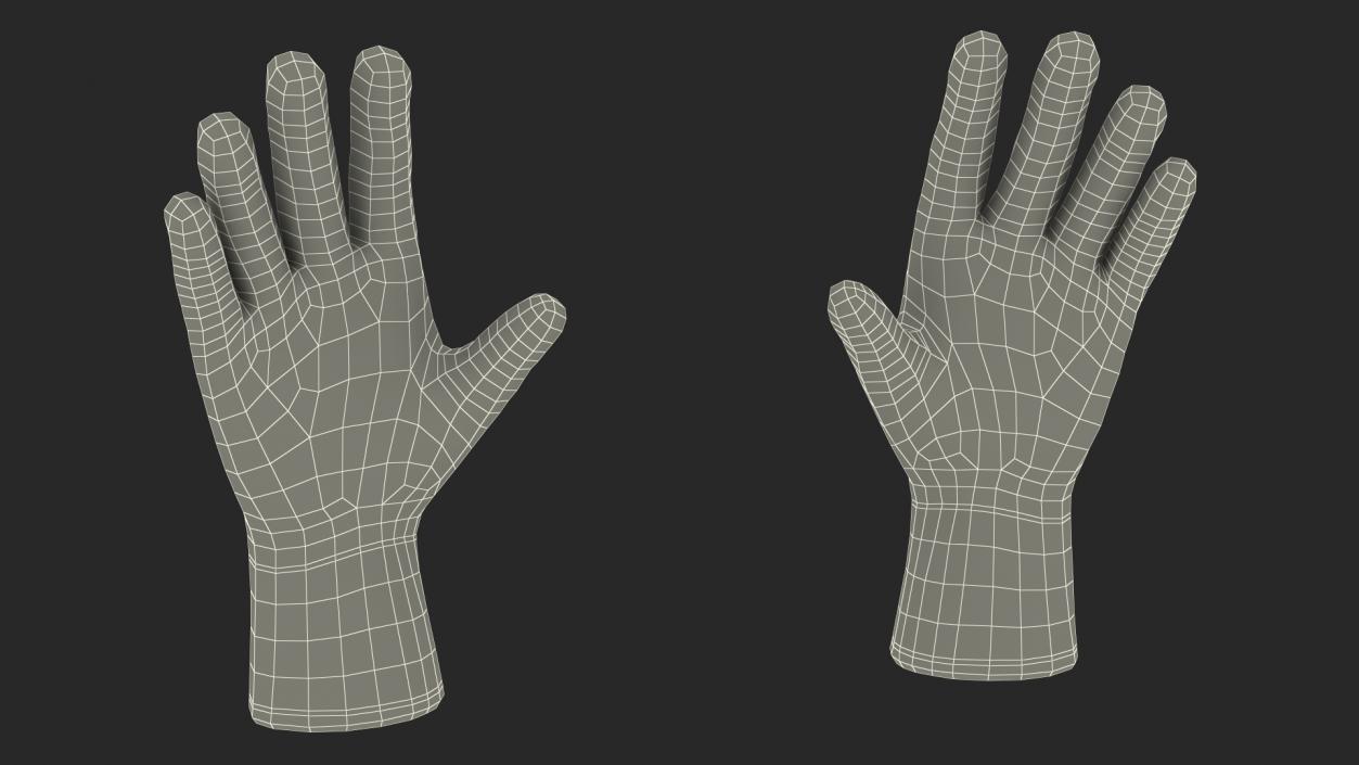 3D model Safety Work Gloves Gray Blue Rigged