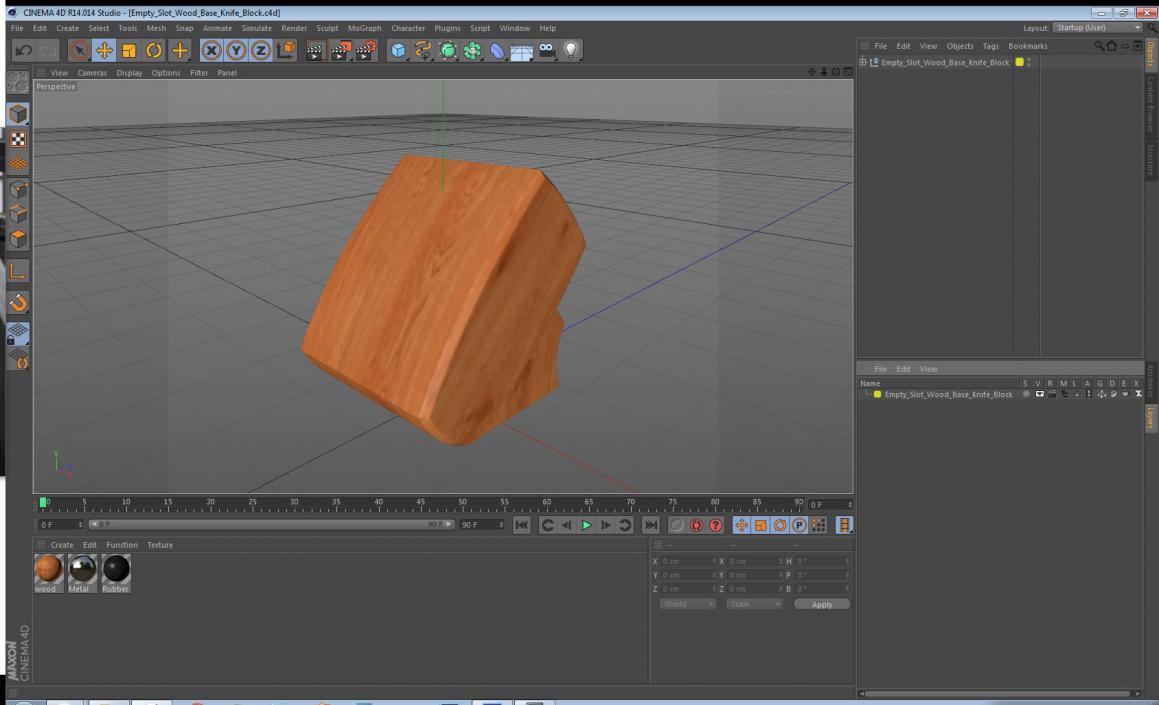 Empty Slot Wood Base Knife Block 3D