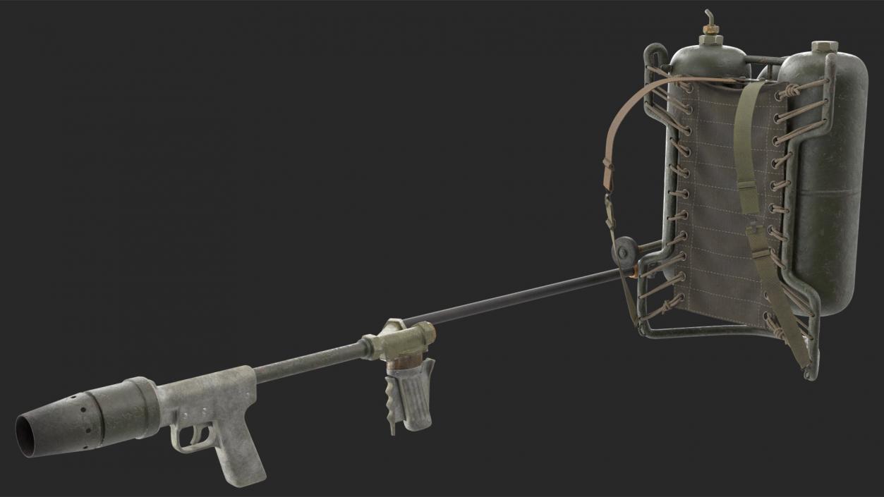 3D M2 Flamethrower Backpack Rigged