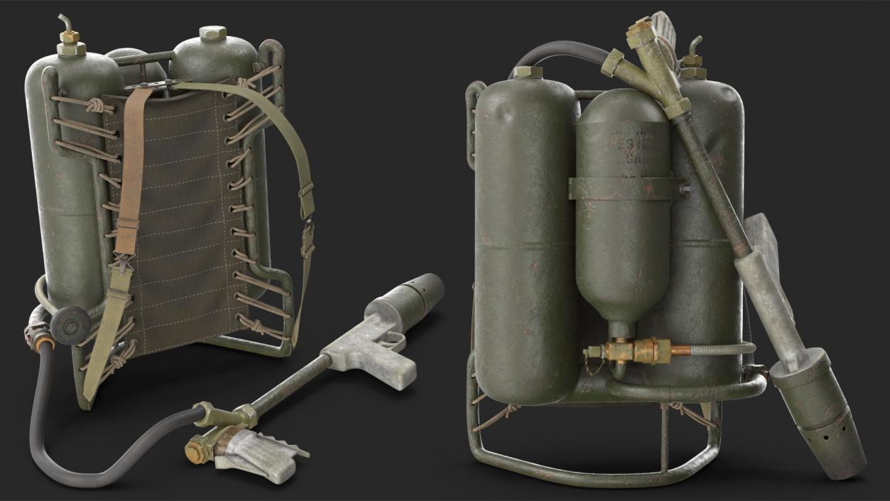 3D M2 Flamethrower Backpack Rigged