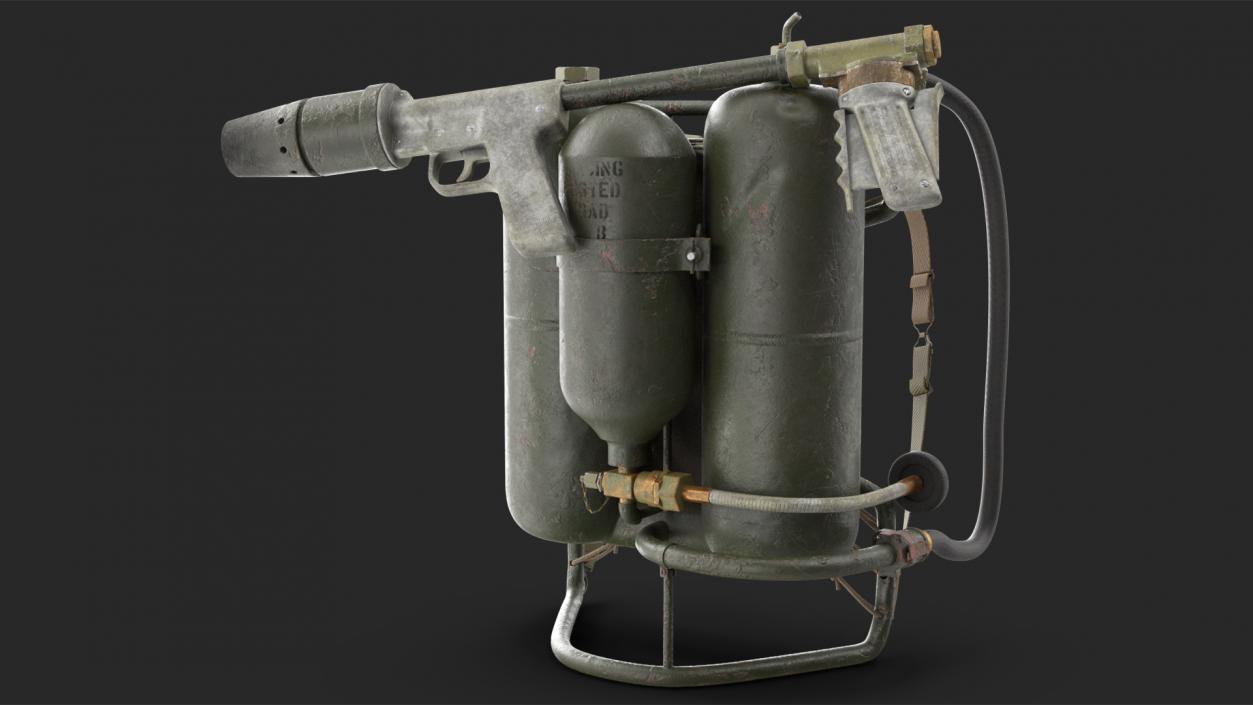 3D M2 Flamethrower Backpack Rigged