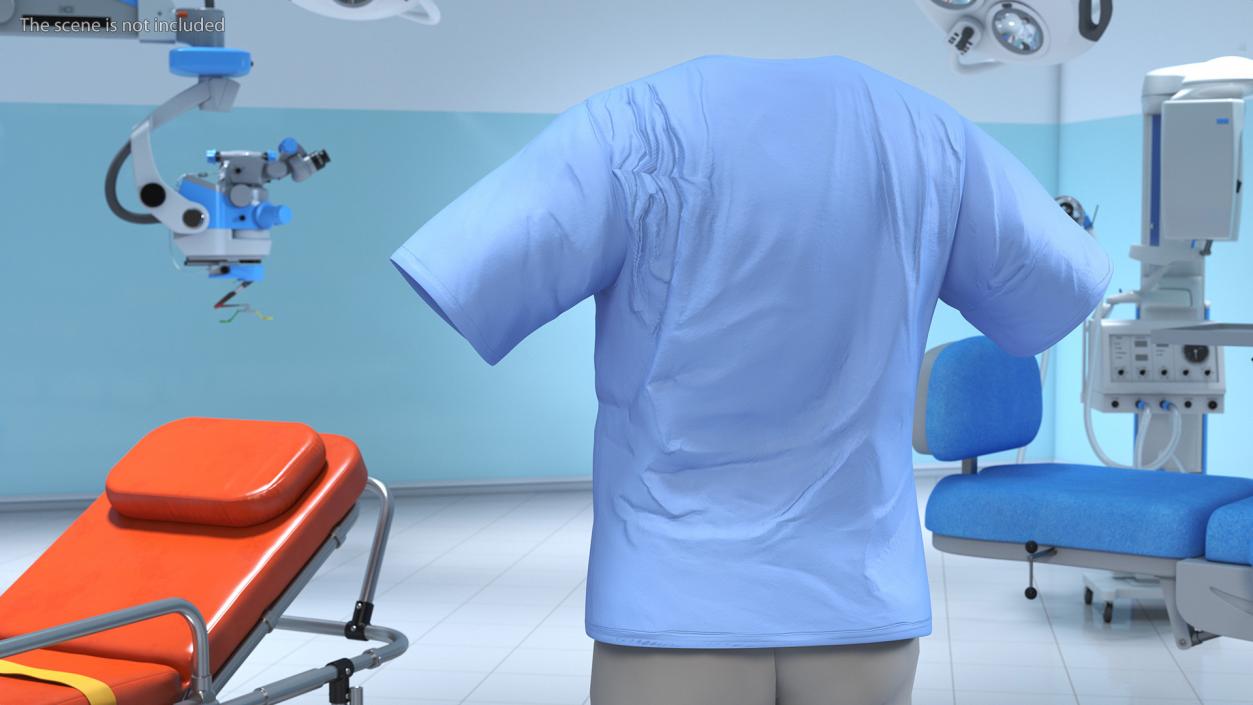 3D model Surgeon Blue Scrubs Shirt