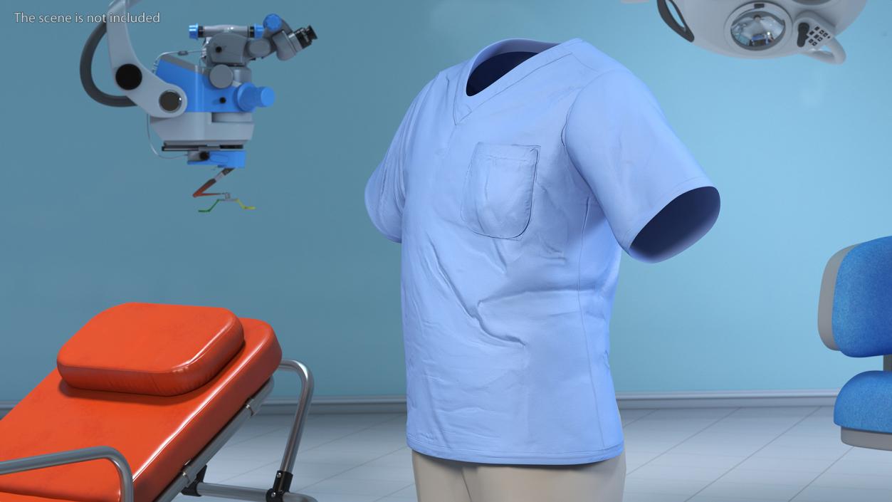 3D model Surgeon Blue Scrubs Shirt