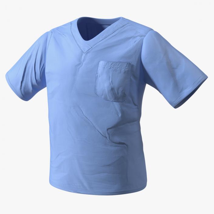 3D model Surgeon Blue Scrubs Shirt