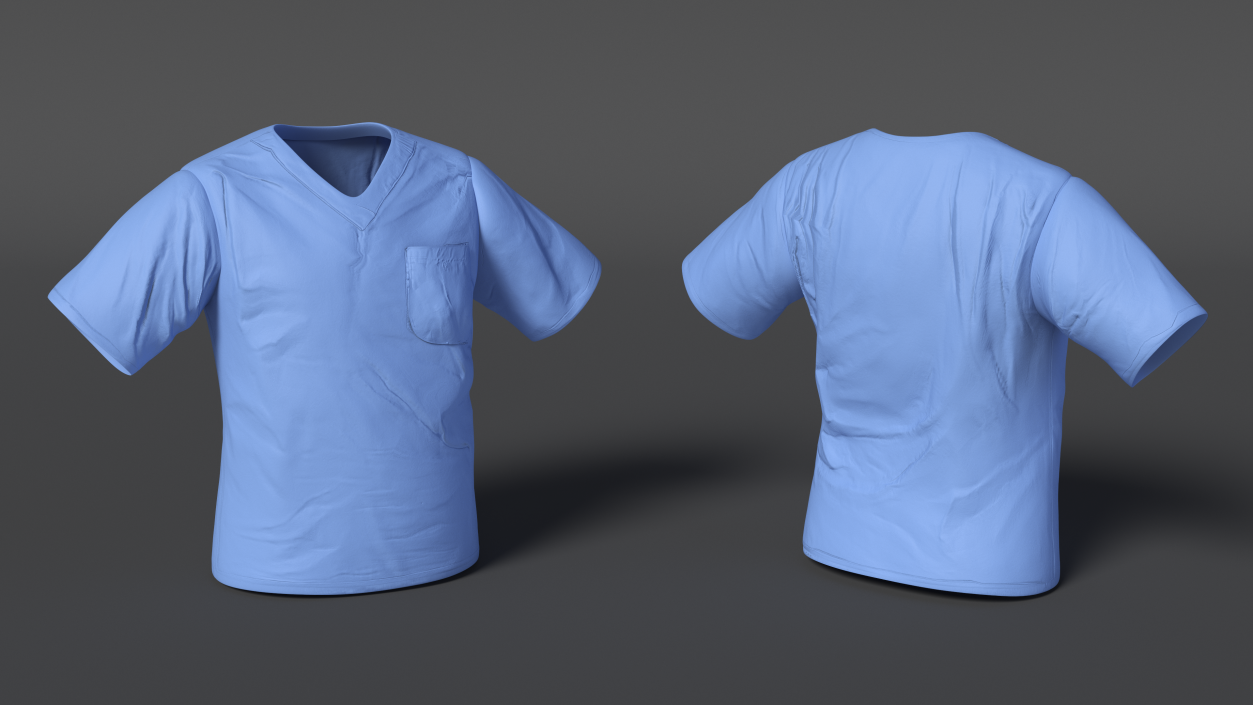 3D model Surgeon Blue Scrubs Shirt