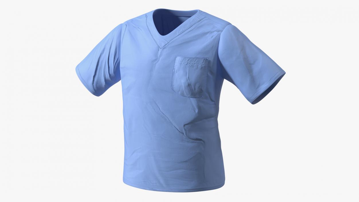 3D model Surgeon Blue Scrubs Shirt