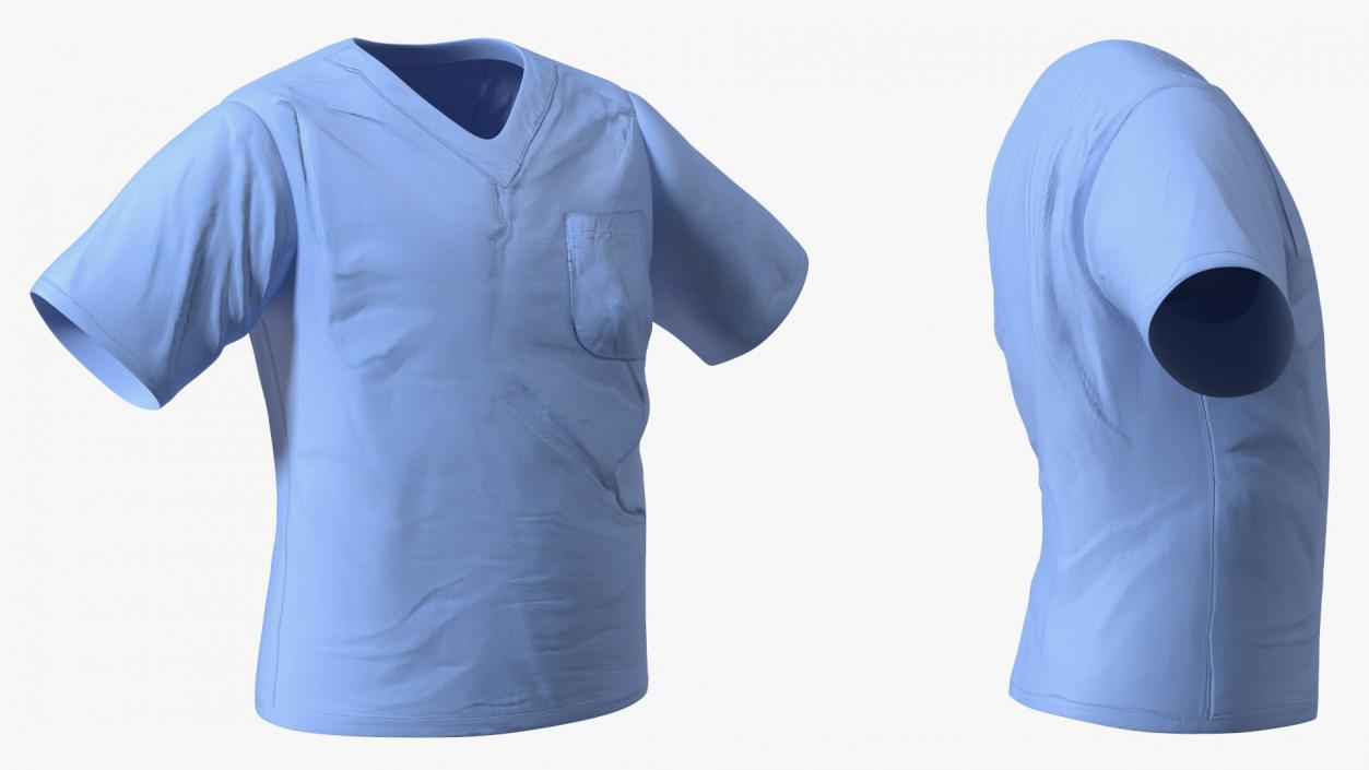 3D model Surgeon Blue Scrubs Shirt