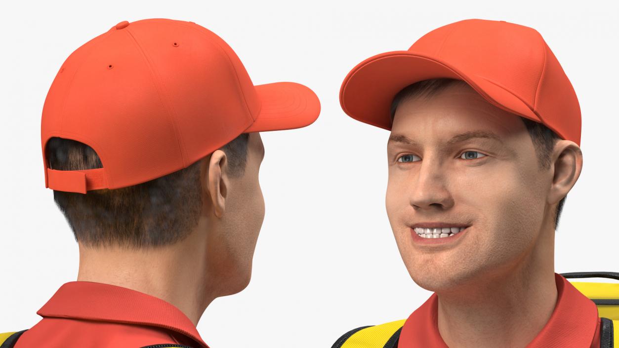 3D Food Delivery Man with Pizza Box Fur