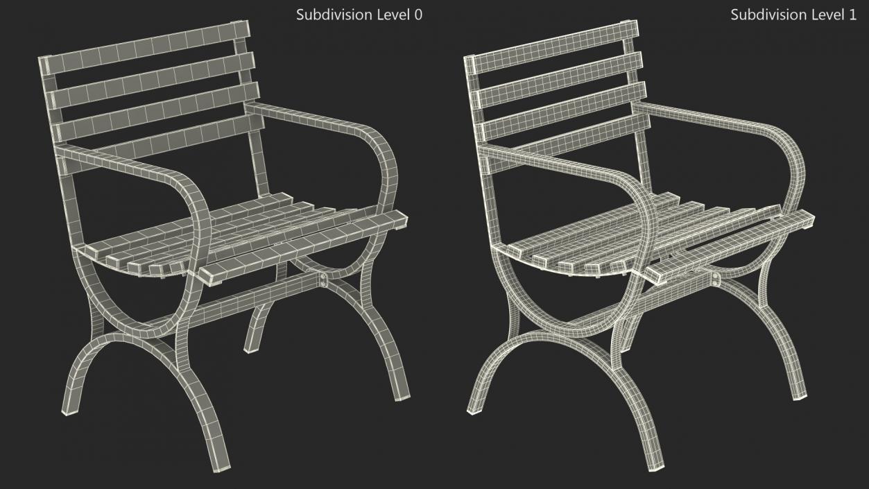 Outdoor Metal Seat Brown 3D model