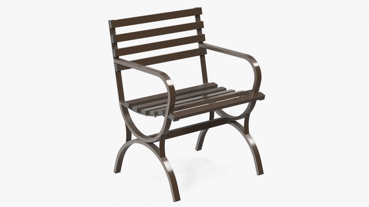 Outdoor Metal Seat Brown 3D model