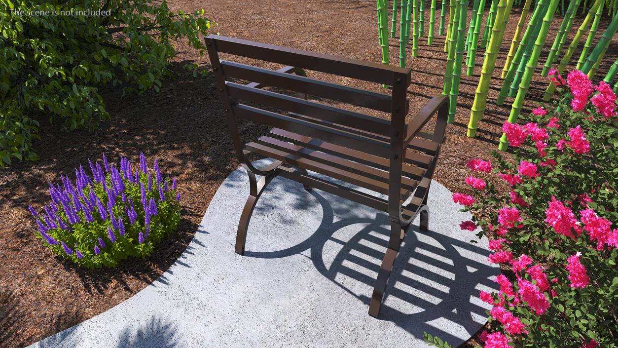 Outdoor Metal Seat Brown 3D model