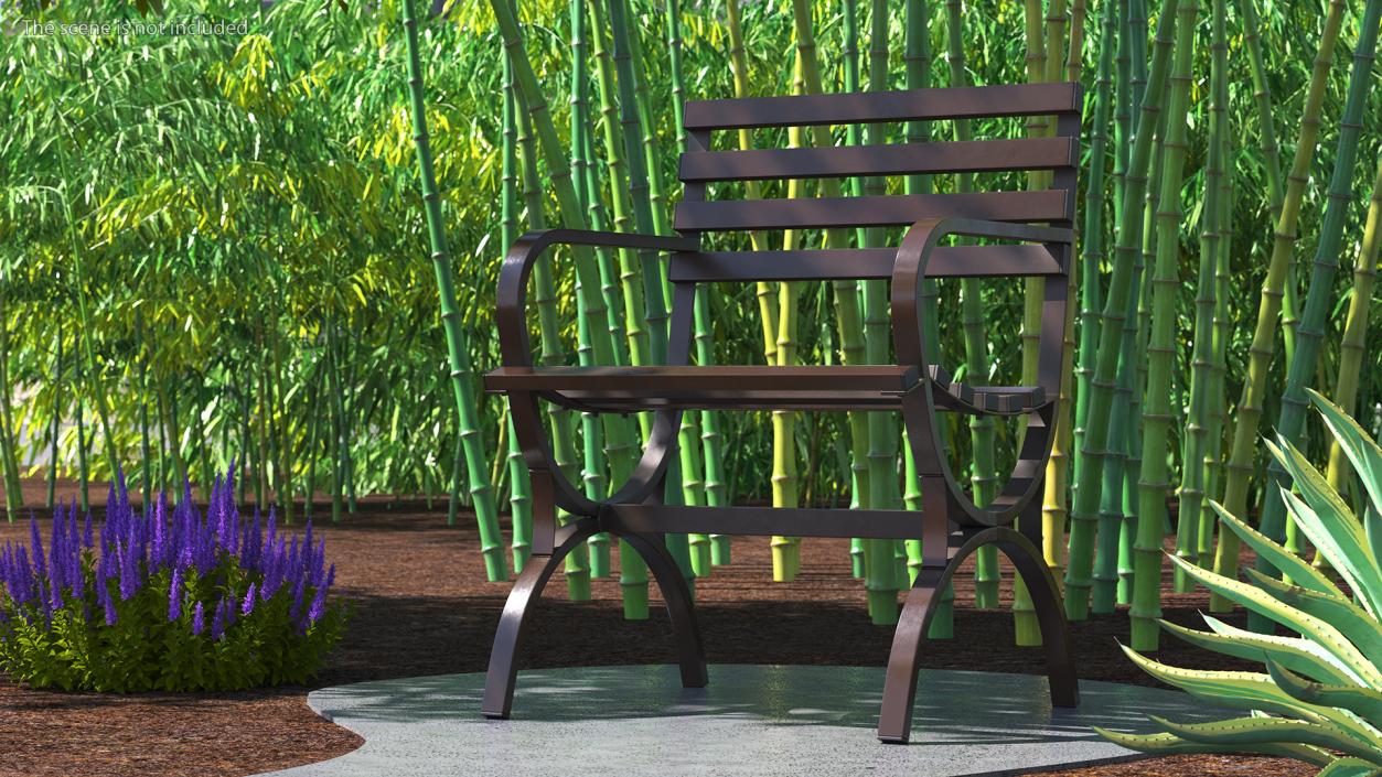 Outdoor Metal Seat Brown 3D model