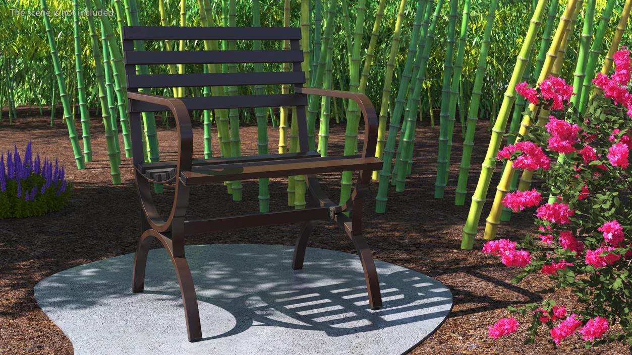 Outdoor Metal Seat Brown 3D model