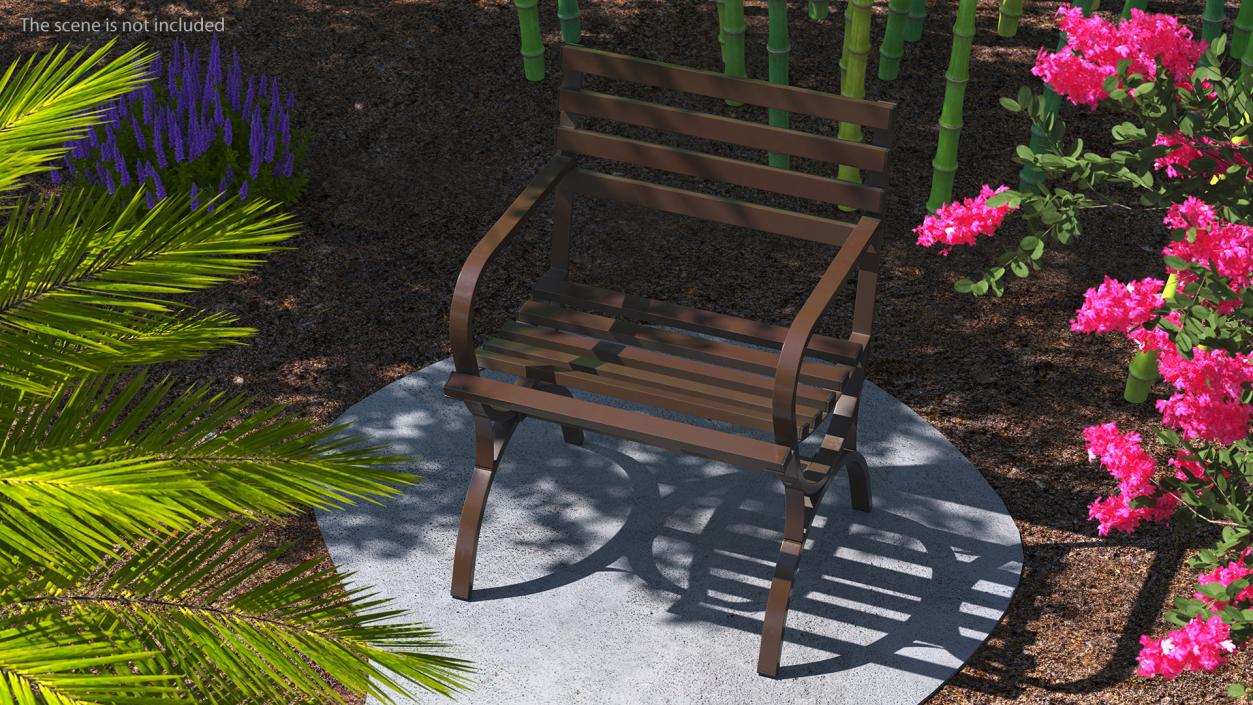 Outdoor Metal Seat Brown 3D model