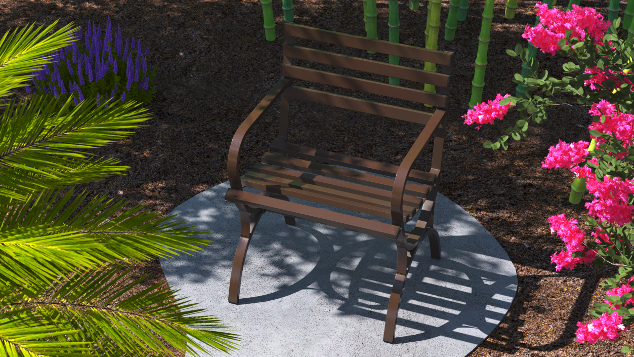 Outdoor Metal Seat Brown 3D model