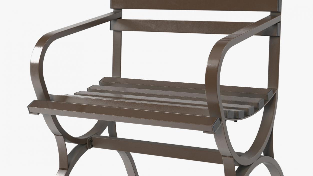 Outdoor Metal Seat Brown 3D model