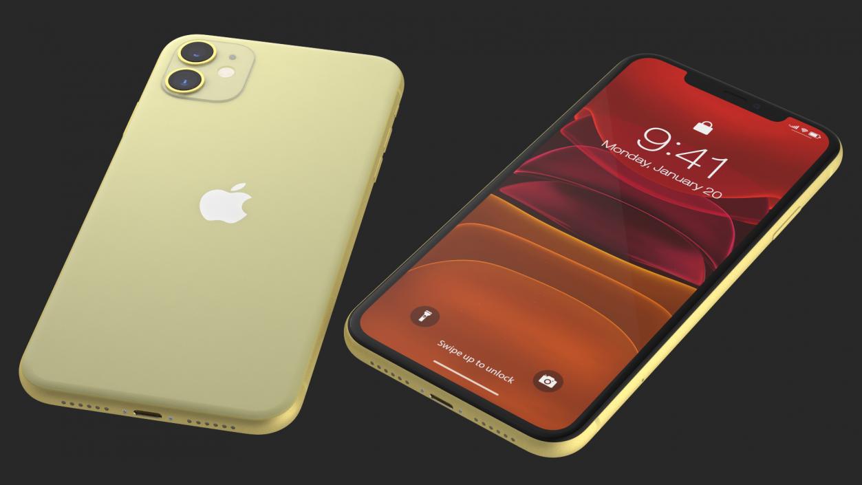 3D iPhone 11 Yellow