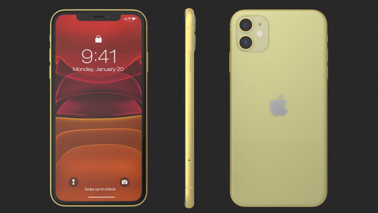 3D iPhone 11 Yellow