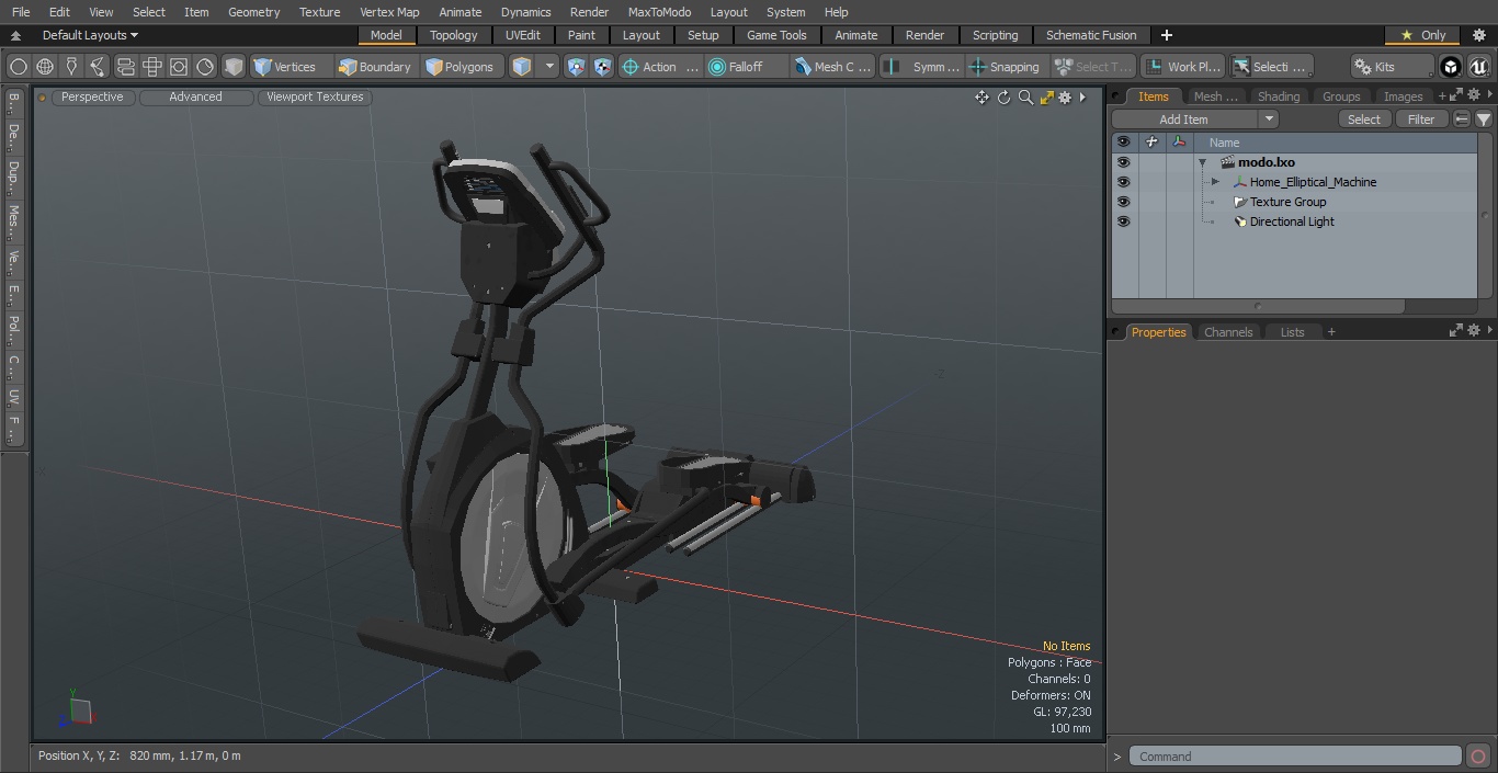 3D Home Elliptical Machine model