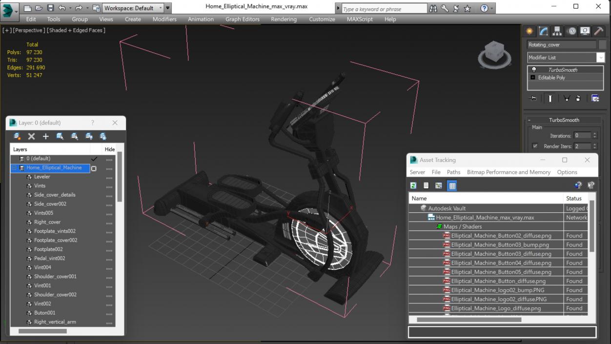 3D Home Elliptical Machine model