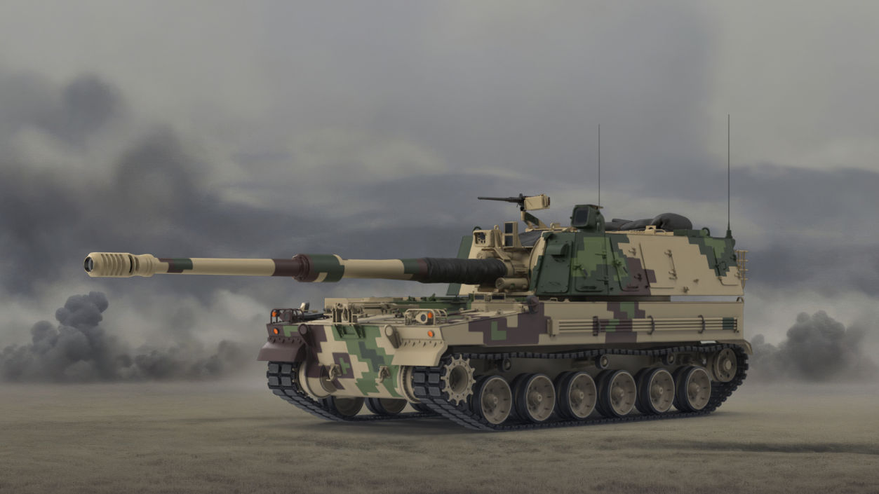 South Korean Howitzer K9 Thunder 2 3D model