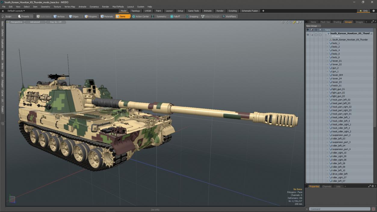 South Korean Howitzer K9 Thunder 2 3D model