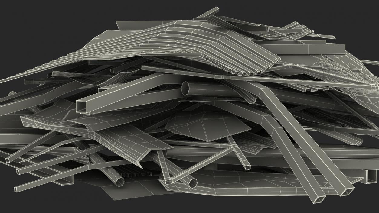 Pile of Twisted Metal and Debris 3D