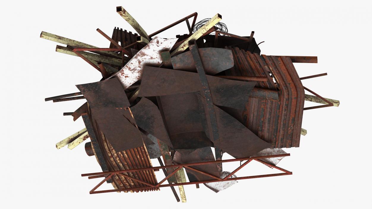 Pile of Twisted Metal and Debris 3D