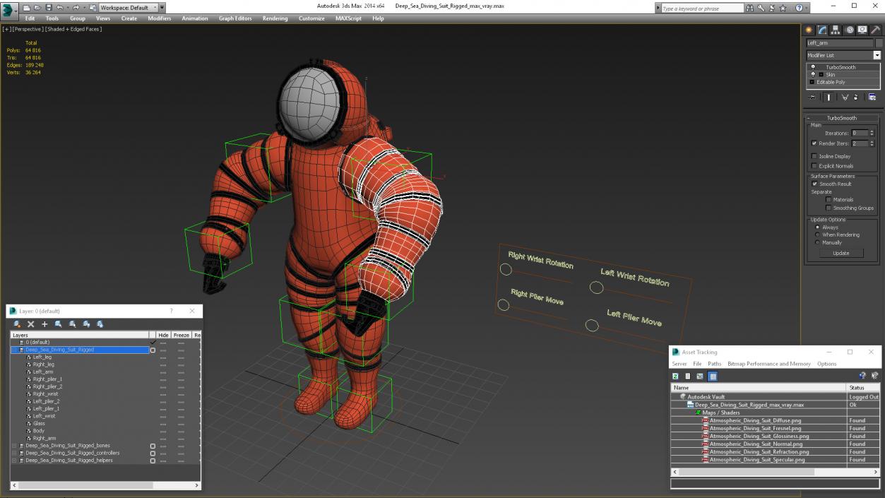 3D Deep Sea Diving Suit Rigged for Maya 2 model