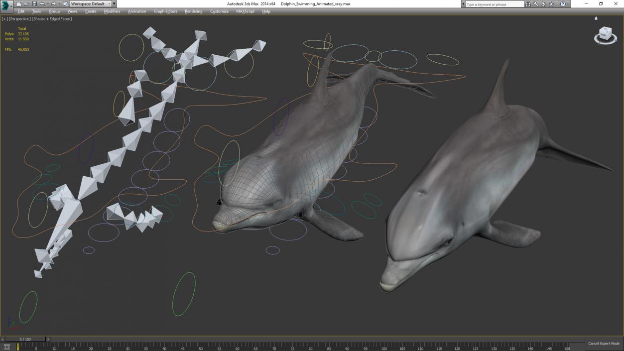 3D model Dolphin Swimming Animated