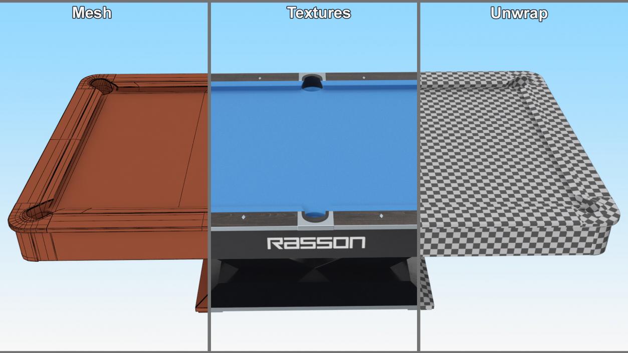 Billiards Table Rasson Blue 3D