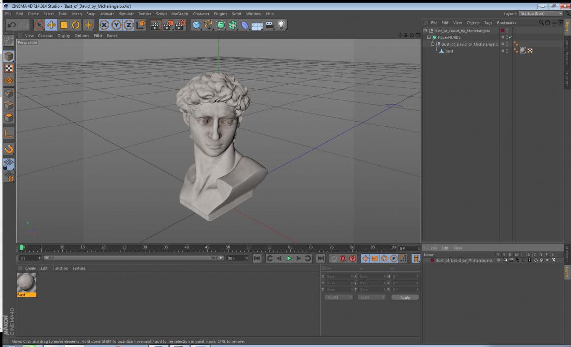 Bust of David by Michelangelo 3D model