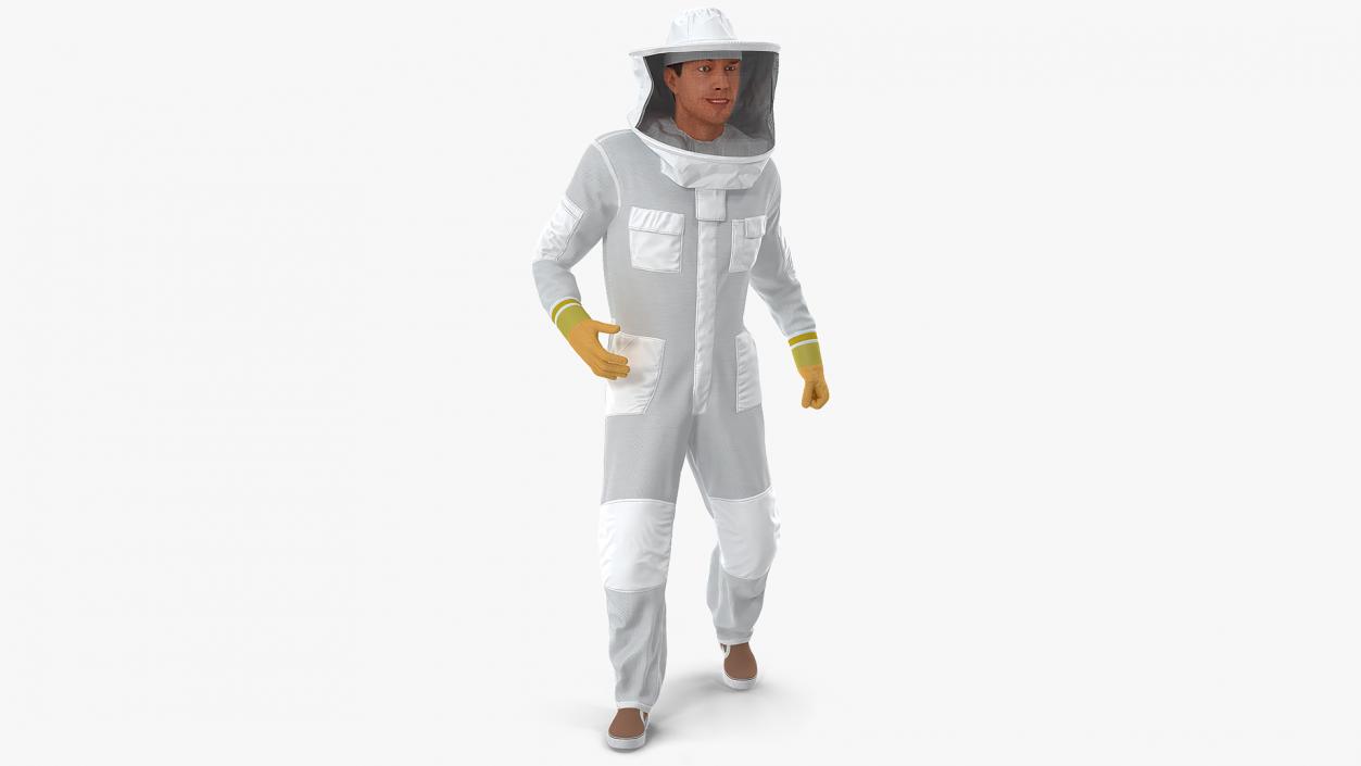 Man wearing Beekeeping Suit Rigged 3D model