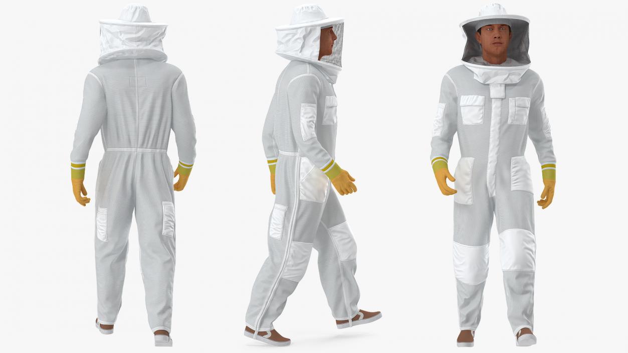 Man wearing Beekeeping Suit Rigged 3D model