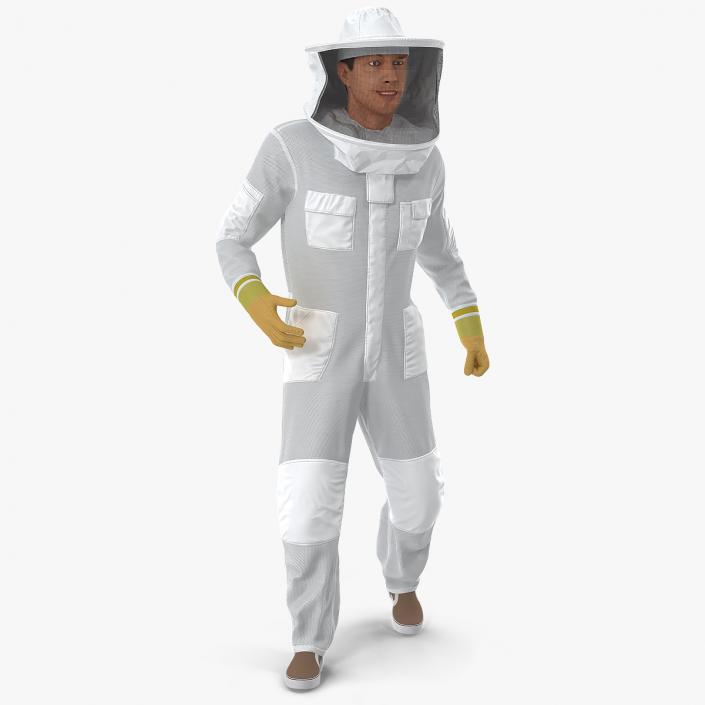 Man wearing Beekeeping Suit Rigged 3D model