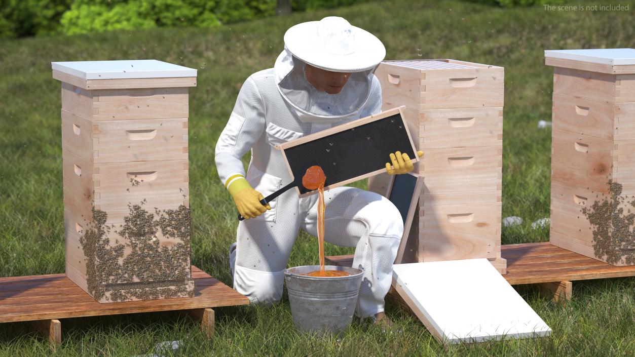 Man wearing Beekeeping Suit Rigged 3D model