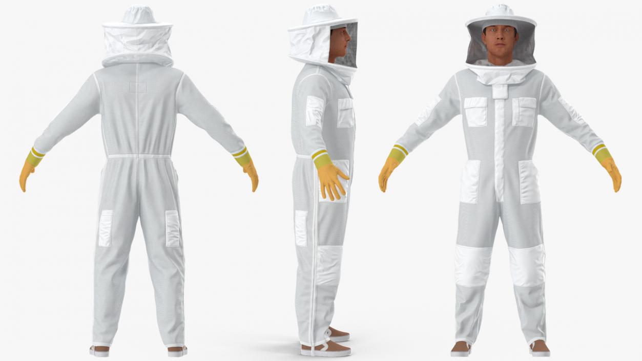 Man wearing Beekeeping Suit Rigged 3D model