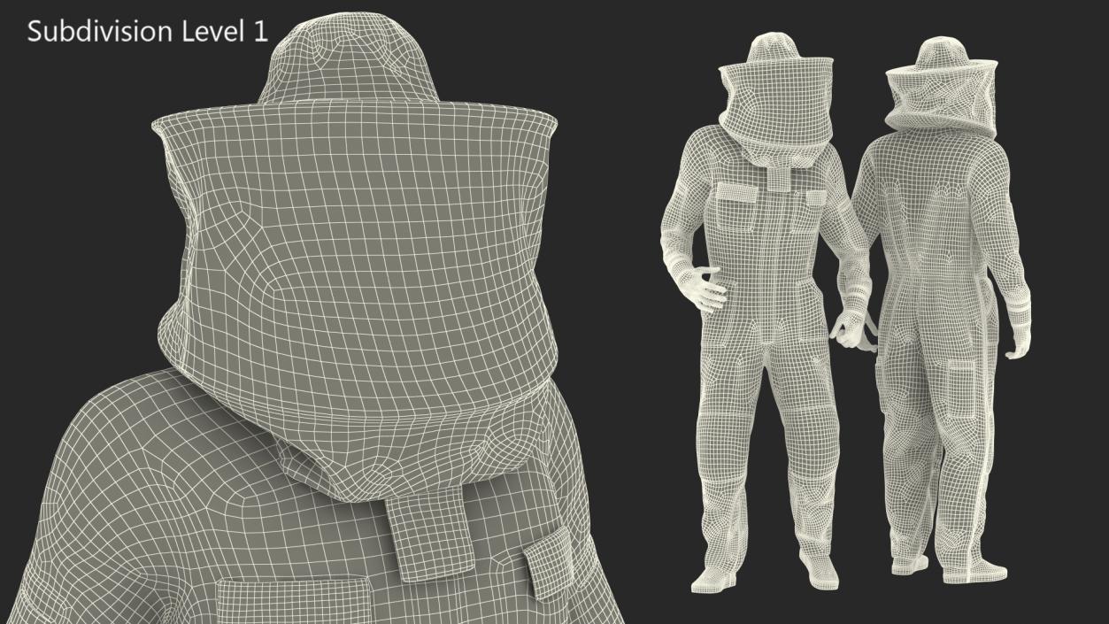 Man wearing Beekeeping Suit Rigged 3D model