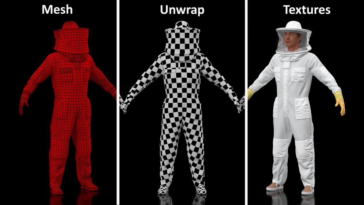 Man wearing Beekeeping Suit Rigged 3D model