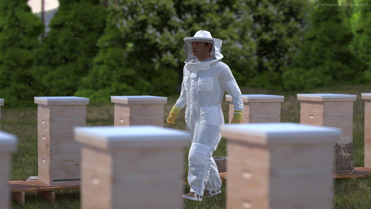 Man wearing Beekeeping Suit Rigged 3D model