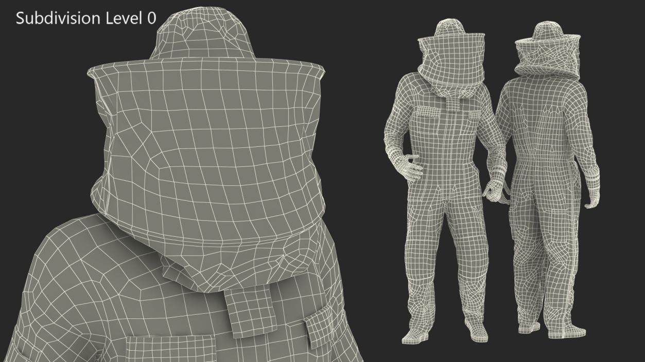 Man wearing Beekeeping Suit Rigged 3D model