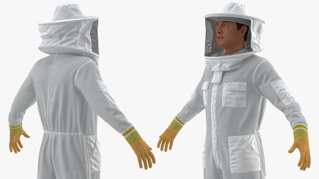 Man wearing Beekeeping Suit Rigged 3D model